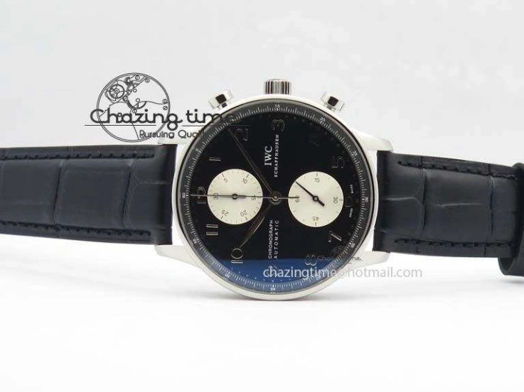 MIROTIME 0512 Modern Portuguese IW371404 ZF V3 1:1 Best Edition SS Black Dial On Black Leather Strap A 7267